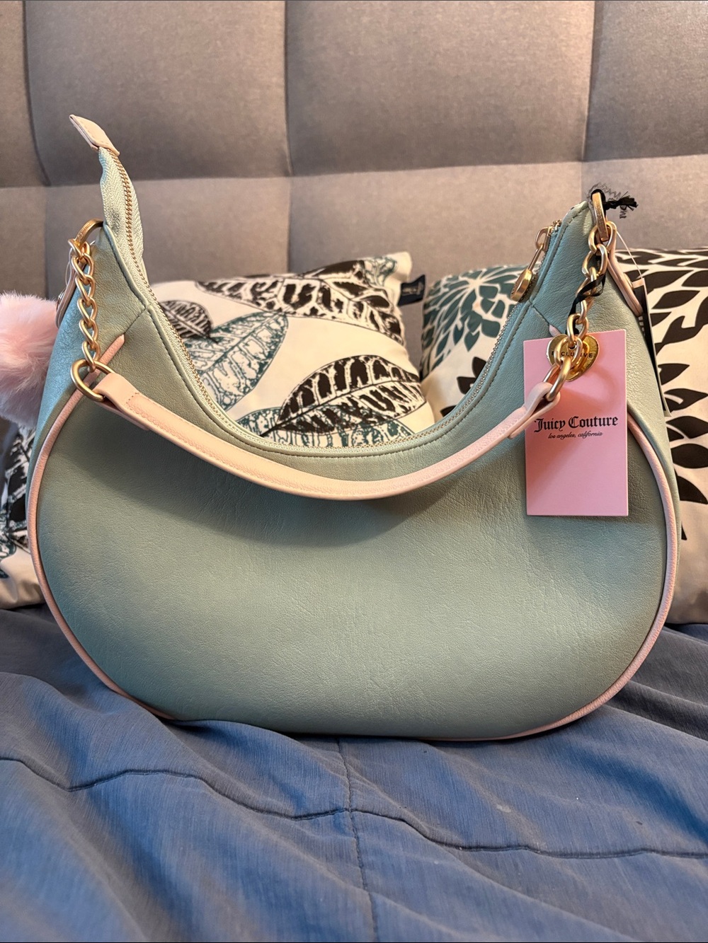Juicy Couture Frosty Green & Pink Bag Tag Charm - Picture 3 of 9